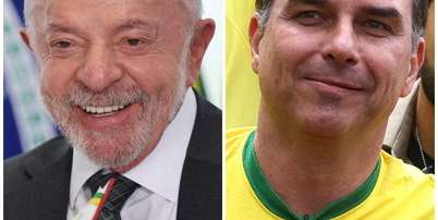 Combina&ccedil;&atilde;o de fotos do presidente Luiz In&aacute;cio Lula da Silva e do senador Fl&aacute;vio Bolsonaro 16 de agosto de 2026 REUTERS/Adriano Machado e Pilar Olivares Foto: Reuters