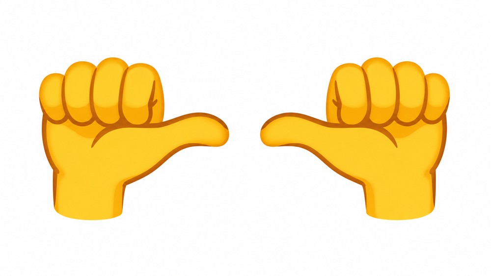 Polegares para a esquerda e para a direita — Foto: Reprodução/Emojipedia