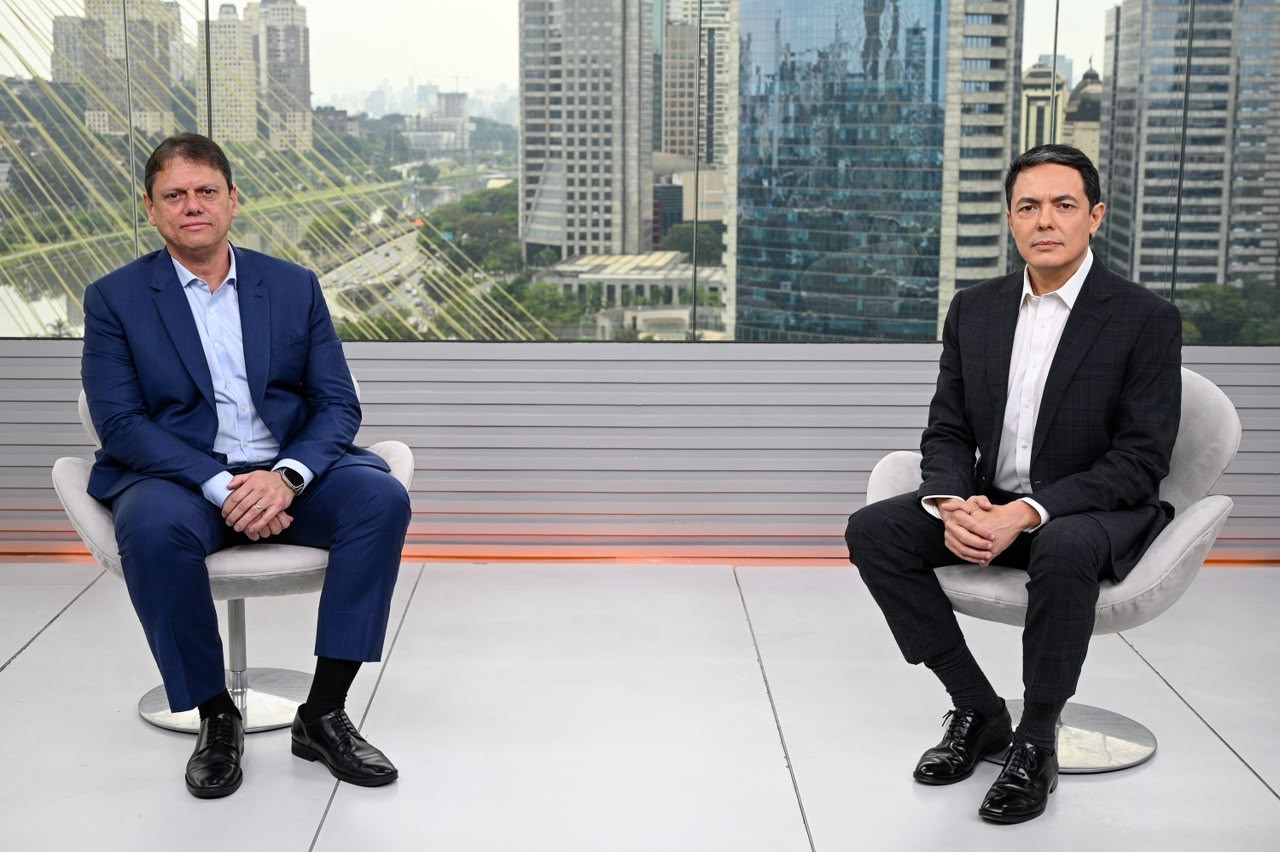 Tarcísio de Freitas (Republicanos) é entrevistado na Globo; veja íntegra