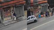 Marquise desaba e mata idoso na Zona Leste de São Paulo; câmera registra queda
