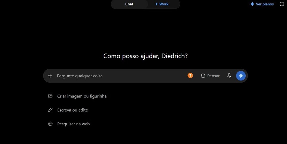 Entre com o seu login no ChatGPT normalmente (navegador ou app) — Foto: Diedrich Bader/TechTudo