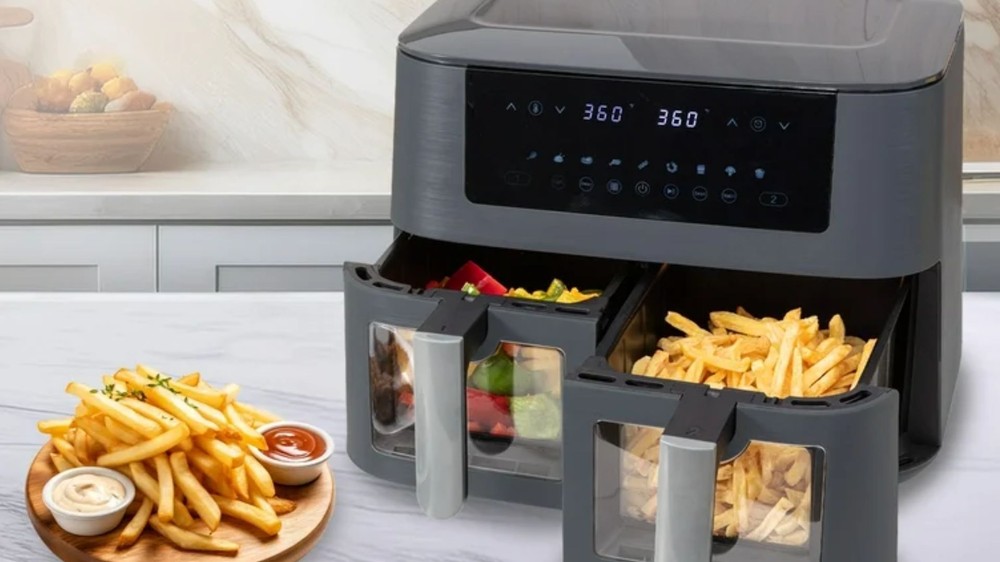 Air fryer de cesto duplo. — Foto: Reprodução/Holstein