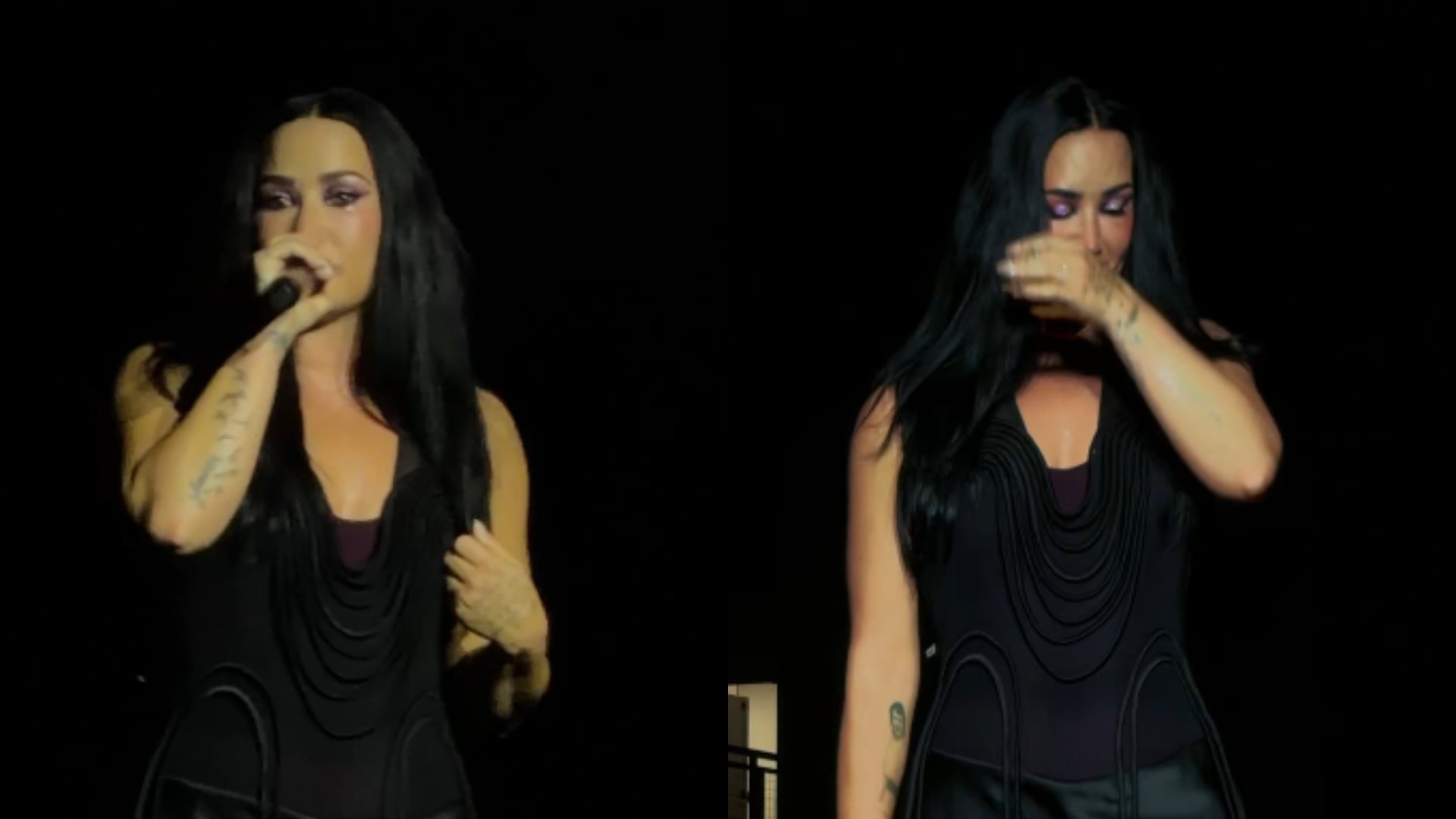 Demi Lovato se emociona em show em São Paulo e desabafa: ‘Tive um dia muito ruim’