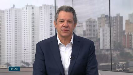Fernando Haddad (PT) fala sobre concessões nas áreas de trem e metrô em entrevista à TV Globo