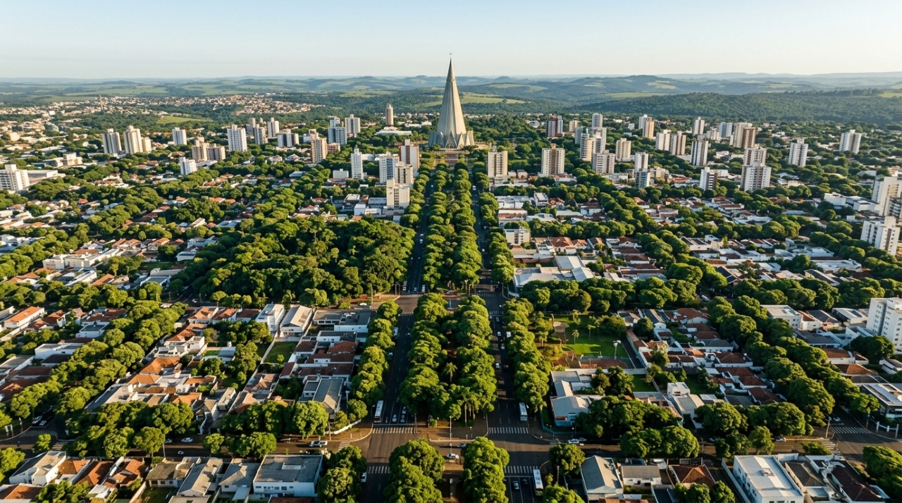 Cidade planejada no Paraná tem 98,6% dos moradores em ruas arborizadas e aparece entre as líderes em qualidade de vida