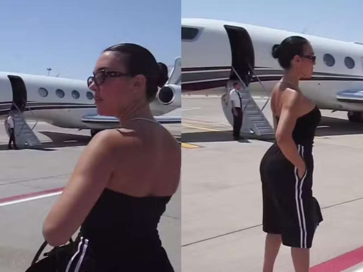 Esposa de Cristiano Ronaldo posa diante de jatinho de R$ 360 milhões: 'Tem mais de onde isso veio'
