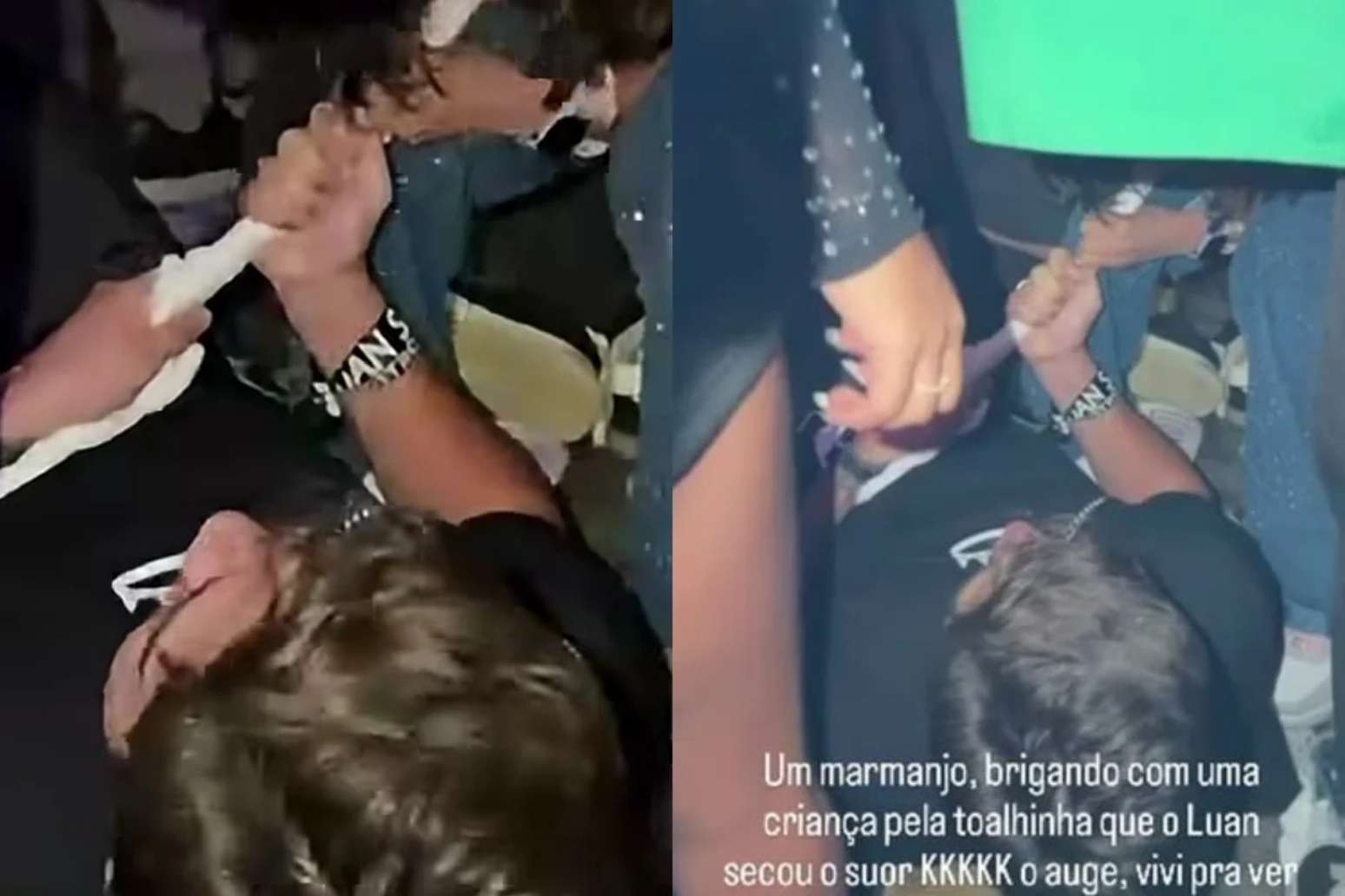 'A crian&ccedil;a saiu l&aacute; da frente para puxar a toalha da minha m&atilde;o. Ca&iacute; no ch&atilde;o para pegar para a minha namorada', relatou jovem
