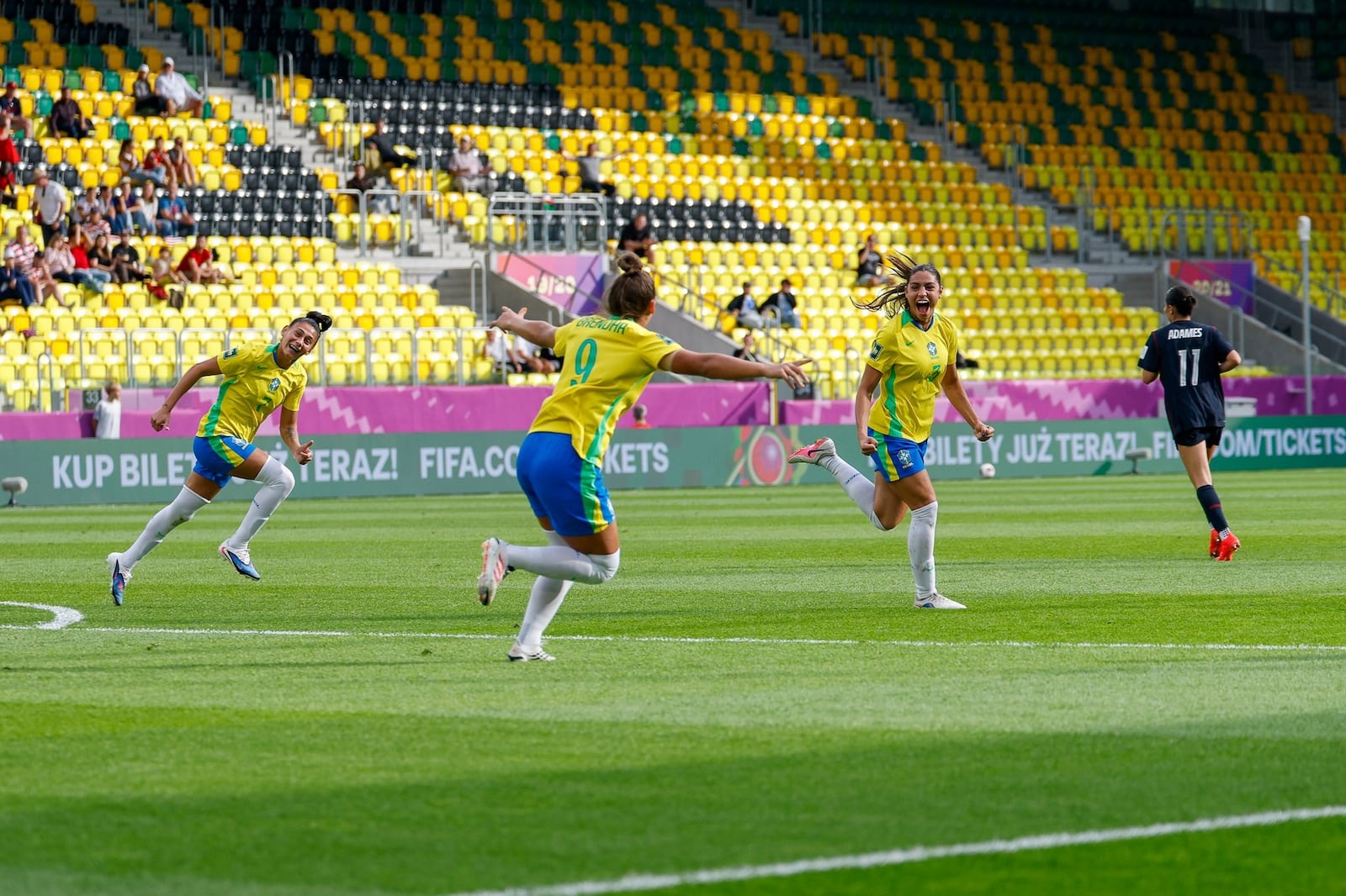 Zagueira Sofia abriu o placar para o Brasil nas oitavas de final da Copa do Mundo Feminina Sub-20 Luciana Vermell/CBF - 16.09.2026