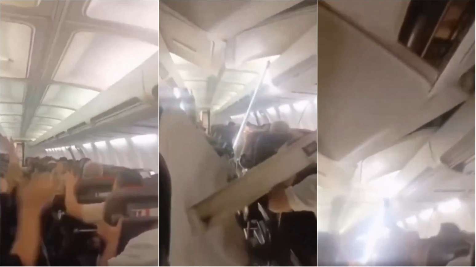 Teto de avião despenca sobre passageiros em voo no Irã