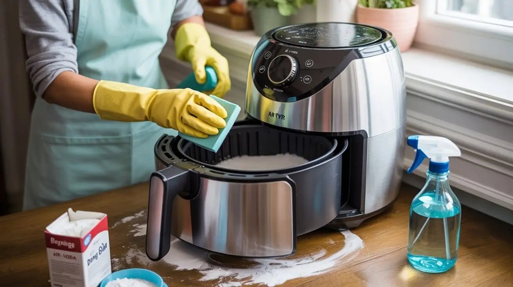 Limpeza percarbonato de sódio air fryer — Foto: Reprodução/Redes Sociais