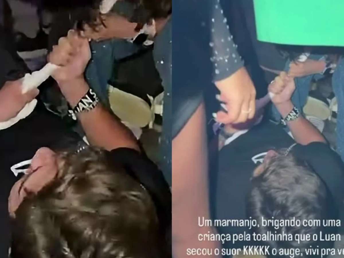 'Rapagão' briga com criança por toalha com suor de Luan Santana