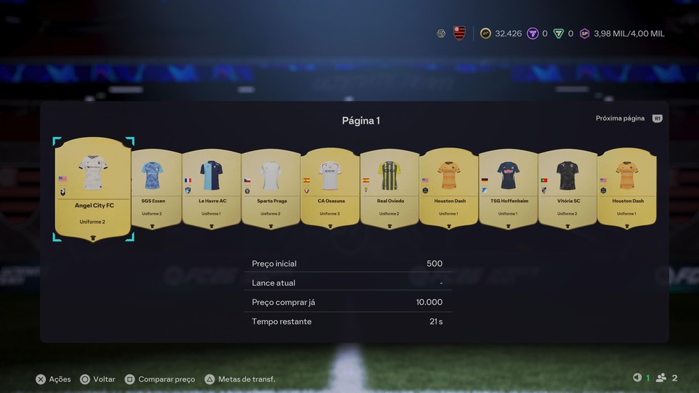 Itens como uniformes podem valer um bom dinheiro no primeiro dia do Web App do EA FC 27 — Foto: Reprodução/Filipe Curitiba
