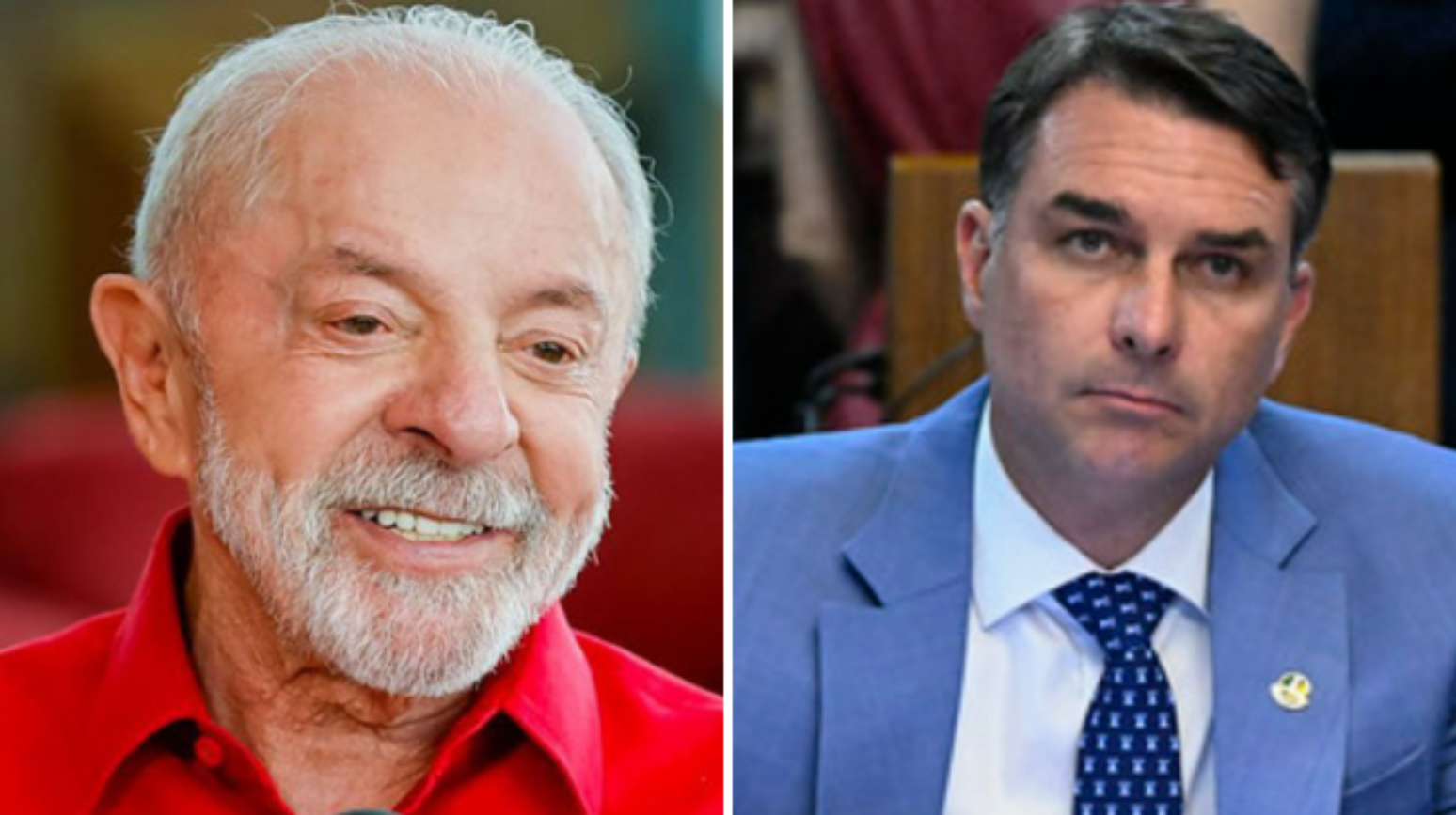 Os candidatos Luiz Inácio Lula da Silva (PT) e Flávio Bolsonaro (PL)
