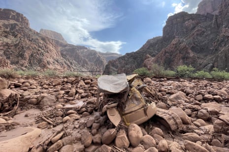 Debris at bottom of canyon