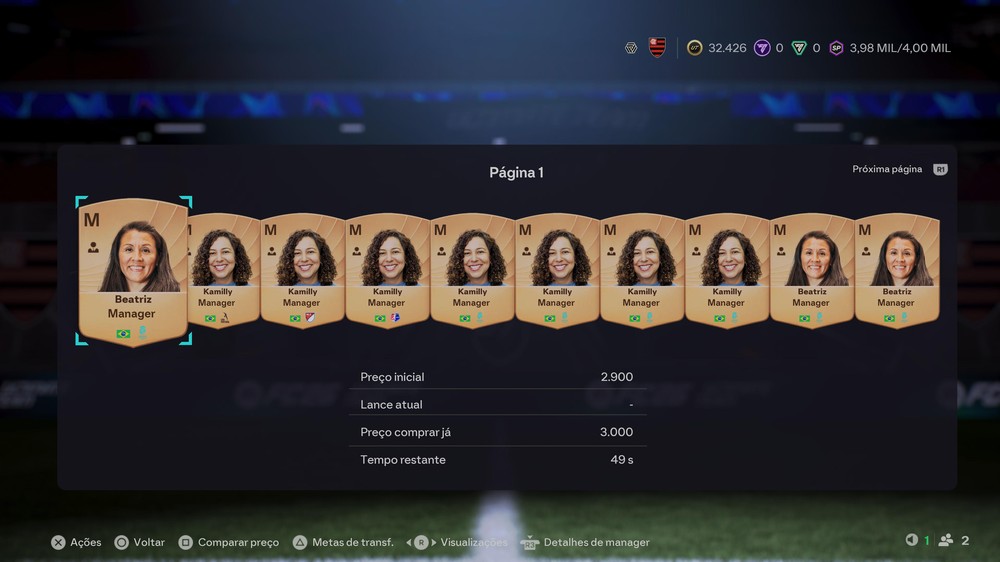 Treinadores bronzes de alguns países são uma ótima opção para ganhar moedas no começo do Web App do EA FC 27 — Foto: Reprodução/Filipe Curitiba