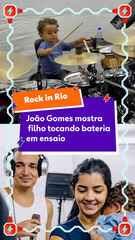 João Gomes mostra filho tocando bateria em ensaio para o Rock in Rio