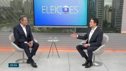 Fernando Haddad (PT) participa de entrevista à TV Globo no SP1; íntegra
